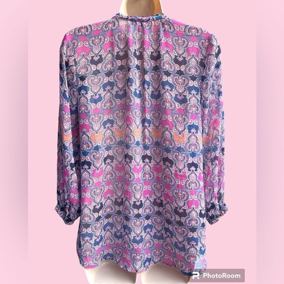 Democracy pink Paisley Blouse size S - Picture 3 of 5